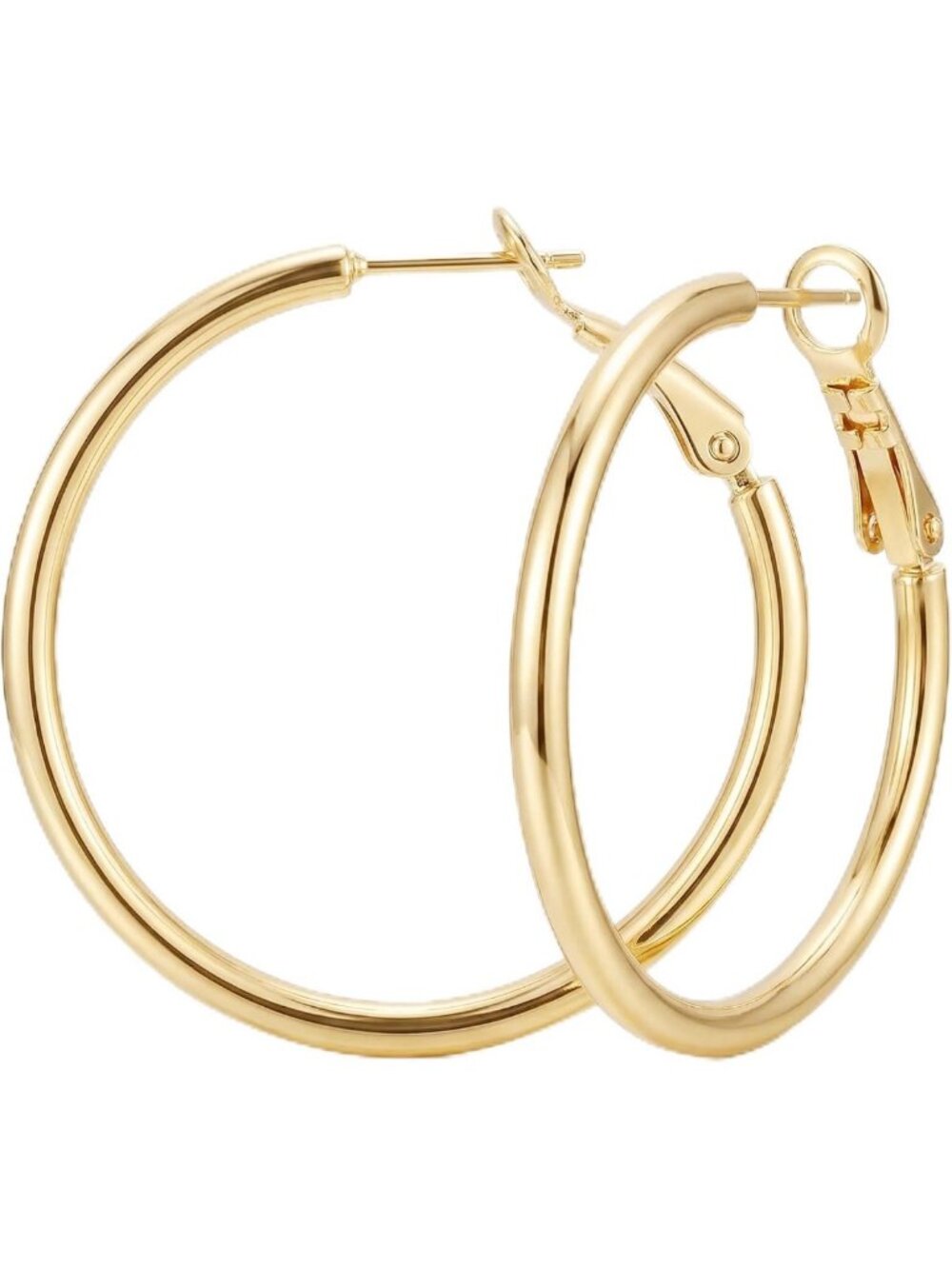 Sleek 14K Gold Minimalist Hoop Earrings for Women - Thin Trendy Daily Wear